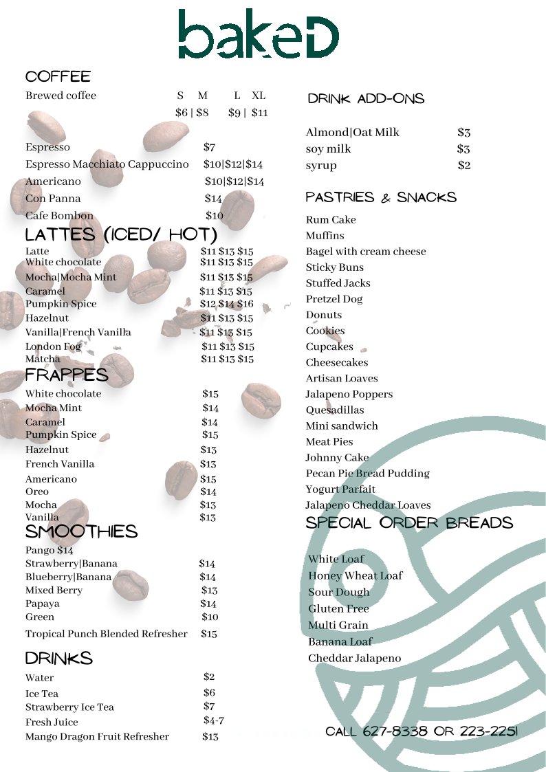 Menu Baked - Coffee House-1